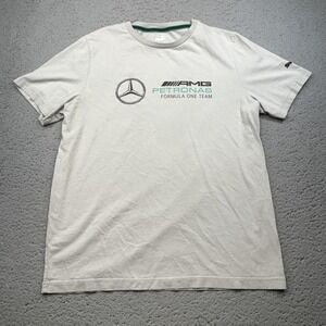 Mercedes AMG Petronas F1 Shirt Mens Large Gray PUMA Formula One Racing Tee